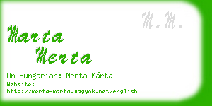 marta merta business card